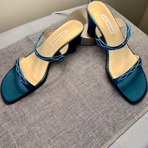 Ann Marino Turquoise Heels size 8.5 NWOT - Picture 1 of 3